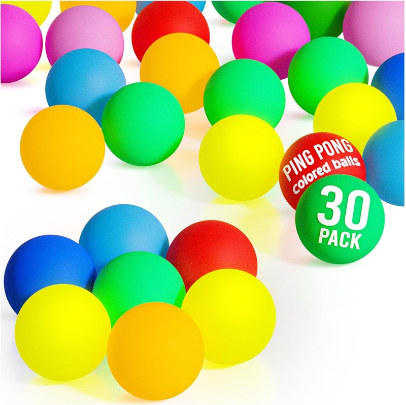 Dexam Multi Color Ping Pong Balls Table Tennis Ball for Games Arts Pong Balls Pack of 50, 30 and More (40mm Size) for Party Pets School Activities Christmas Halloween Colorful Pongs - Image 1